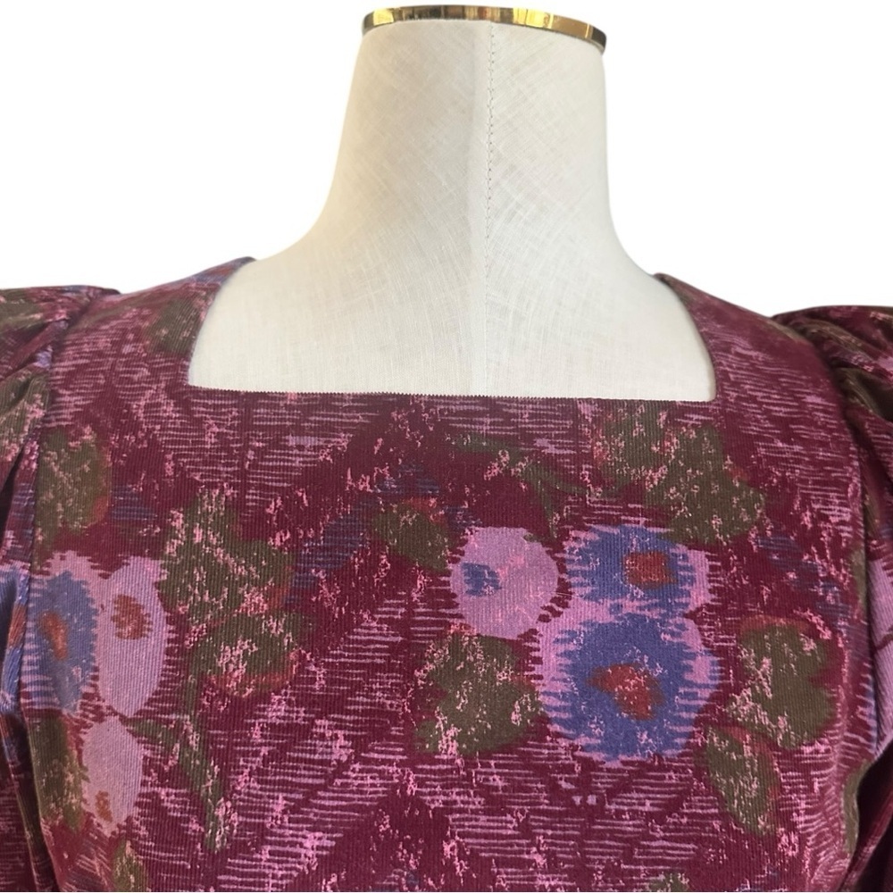 Vintage Laura Ashley Gorgeous Floral Long Sleeve Midi Dress w/ Belt & Pockets 10 - Picture 4 of 11